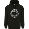 Dragon Symbol Fantasy Chinese Japanese Mens 80% Cotton Hoodie Black
