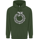 Dragon Symbol Fantasy Chinese Japanese Mens 80% Cotton Hoodie Forest Green