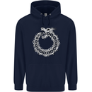 Dragon Symbol Fantasy Chinese Japanese Mens 80% Cotton Hoodie Navy Blue