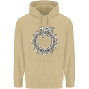 Dragon Symbol Fantasy Chinese Japanese Mens 80% Cotton Hoodie Sand