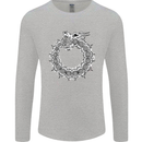 Dragon Symbol Fantasy Chinese Japanese Mens Long Sleeve T-Shirt Sports Grey