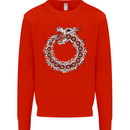 Dragon Symbol Fantasy Chinese Japanese Mens Sweatshirt Jumper Bright Red