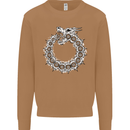 Dragon Symbol Fantasy Chinese Japanese Mens Sweatshirt Jumper Caramel Latte