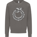 Dragon Symbol Fantasy Chinese Japanese Mens Sweatshirt Jumper Charcoal
