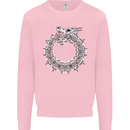 Dragon Symbol Fantasy Chinese Japanese Mens Sweatshirt Jumper Light Pink