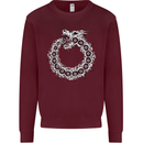 Dragon Symbol Fantasy Chinese Japanese Mens Sweatshirt Jumper Maroon
