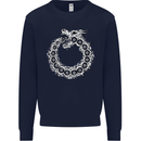 Dragon Symbol Fantasy Chinese Japanese Mens Sweatshirt Jumper Navy Blue