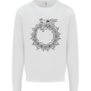 Dragon Symbol Fantasy Chinese Japanese Mens Sweatshirt Jumper White
