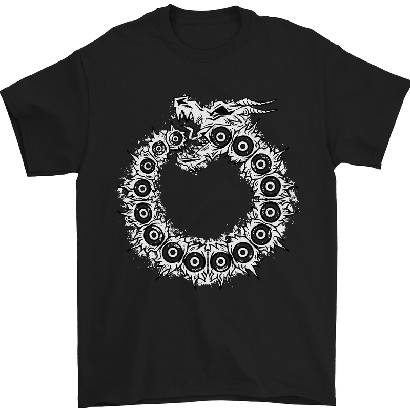 Dragon Symbol Fantasy Chinese Japanese Mens T-Shirt Cotton Gildan Black