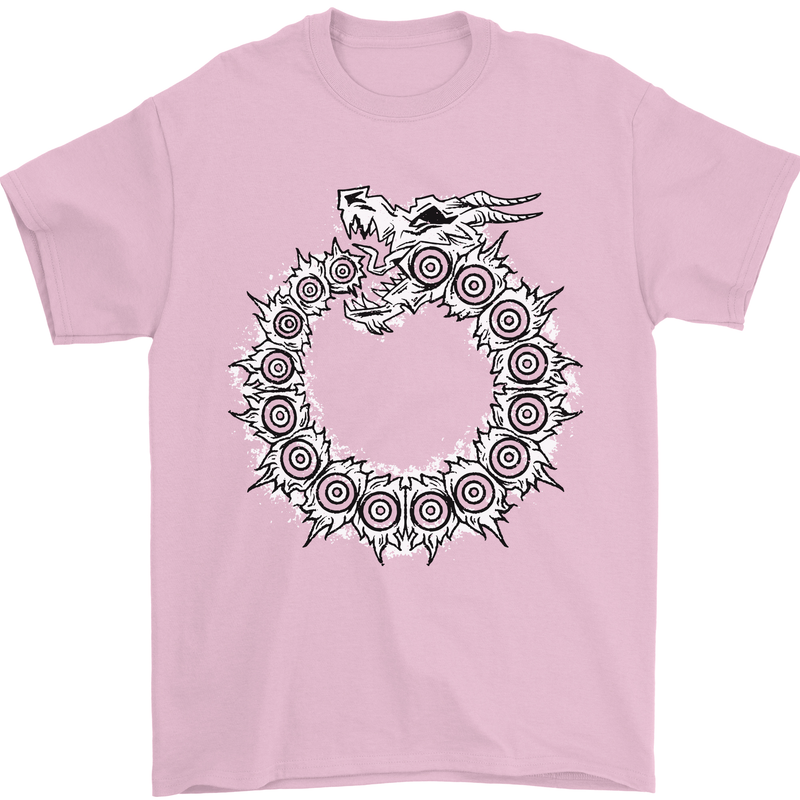 Dragon Symbol Fantasy Chinese Japanese Mens T-Shirt Cotton Gildan Light Pink
