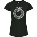 Dragon Symbol Fantasy Chinese Japanese Womens Petite Cut T-Shirt Black