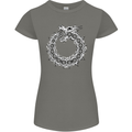 Dragon Symbol Fantasy Chinese Japanese Womens Petite Cut T-Shirt Charcoal