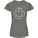 Dragon Symbol Fantasy Chinese Japanese Womens Petite Cut T-Shirt Charcoal