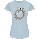 Dragon Symbol Fantasy Chinese Japanese Womens Petite Cut T-Shirt Light Blue