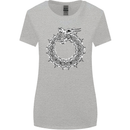 Dragon Symbol Fantasy Chinese Japanese Womens Wider Cut T-Shirt Sports Grey