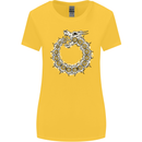 Dragon Symbol Fantasy Chinese Japanese Womens Wider Cut T-Shirt Yellow