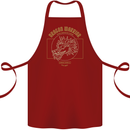 Dragon Warrior Samurai Japan Japanese Cotton Apron 100% Organic Maroon