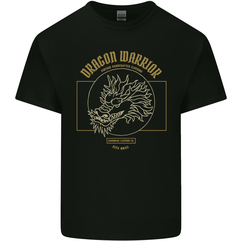 Dragon Warrior Samurai Japan Japanese Mens Cotton T-Shirt Tee Top Black