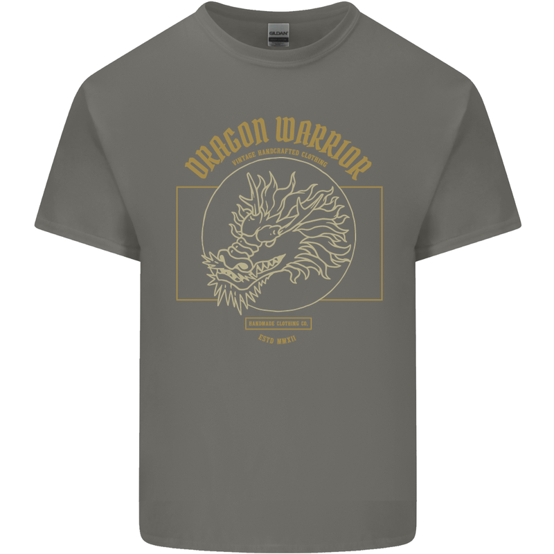 Dragon Warrior Samurai Japan Japanese Mens Cotton T-Shirt Tee Top Charcoal