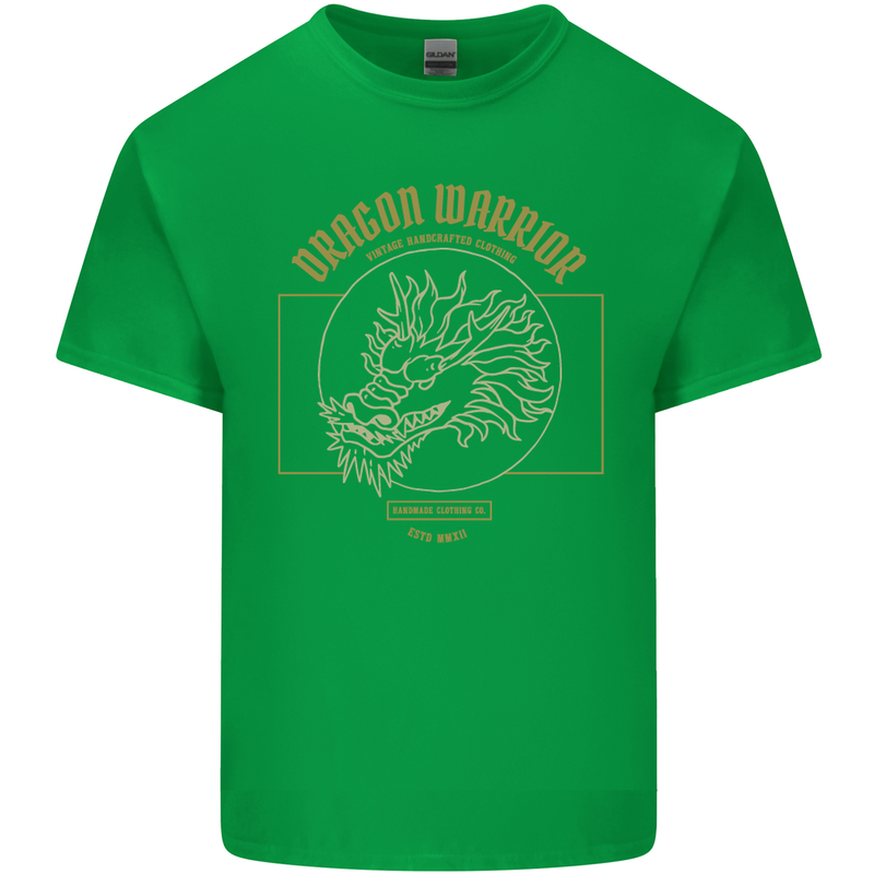 Dragon Warrior Samurai Japan Japanese Mens Cotton T-Shirt Tee Top Irish Green