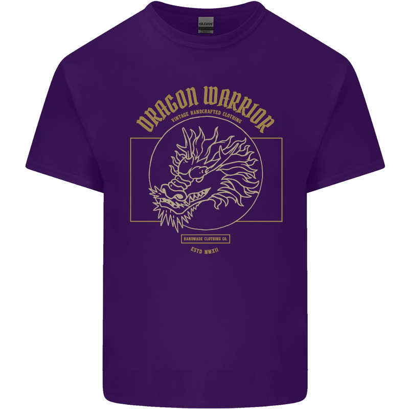 Dragon Warrior Samurai Japan Japanese Mens Cotton T-Shirt Tee Top Purple