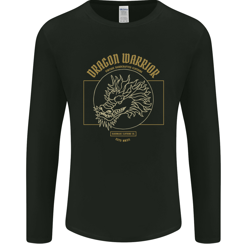 Dragon Warrior Samurai Japan Japanese Mens Long Sleeve T-Shirt Black