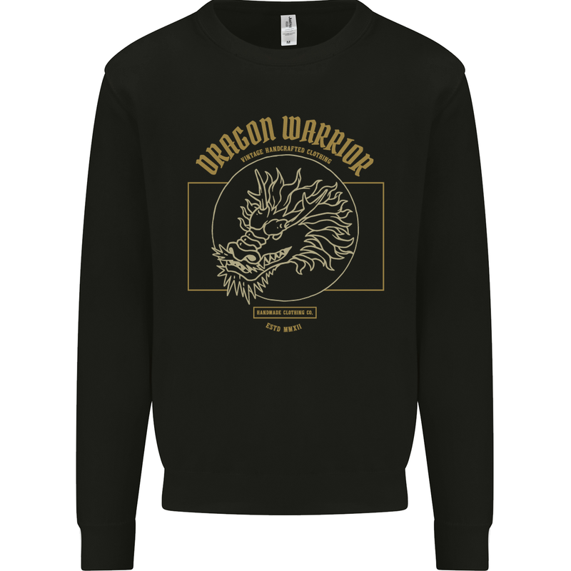 Dragon Warrior Samurai Japan Japanese Mens Sweatshirt Jumper Black