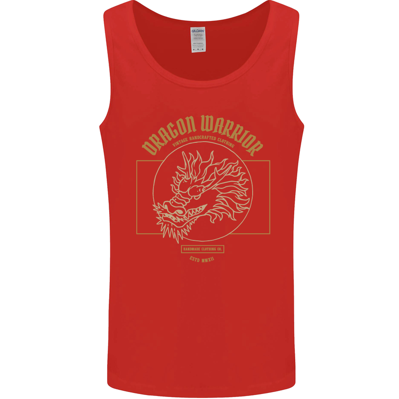 Dragon Warrior Samurai Japan Japanese Mens Vest Tank Top Red