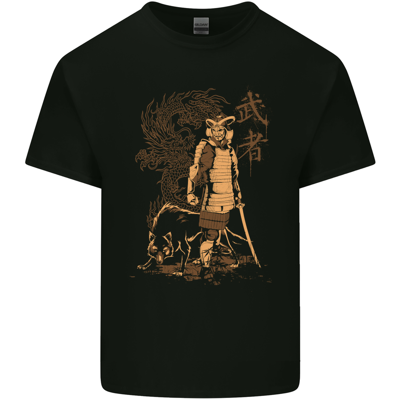 Dragon Warrior Wolf Dragon MMA Samurai Kids T-Shirt Childrens Black