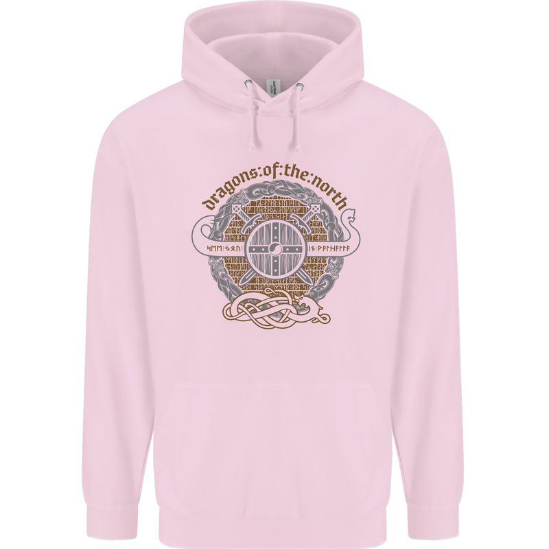 Dragons North Viking Valhalla Thor Odin Childrens Kids Hoodie Light Pink