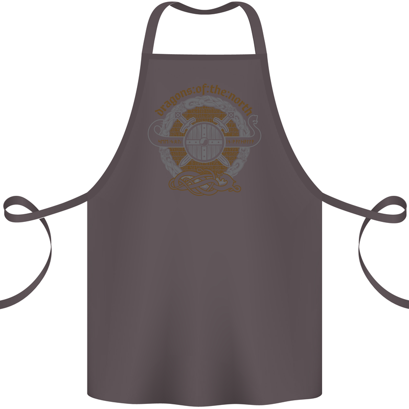 Dragons North Viking Valhalla Thor Odin Cotton Apron 100% Organic Dark Grey