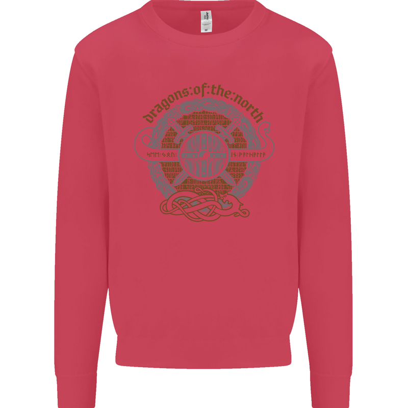 Dragons North Viking Valhalla Thor Odin Kids Sweatshirt Jumper Heliconia
