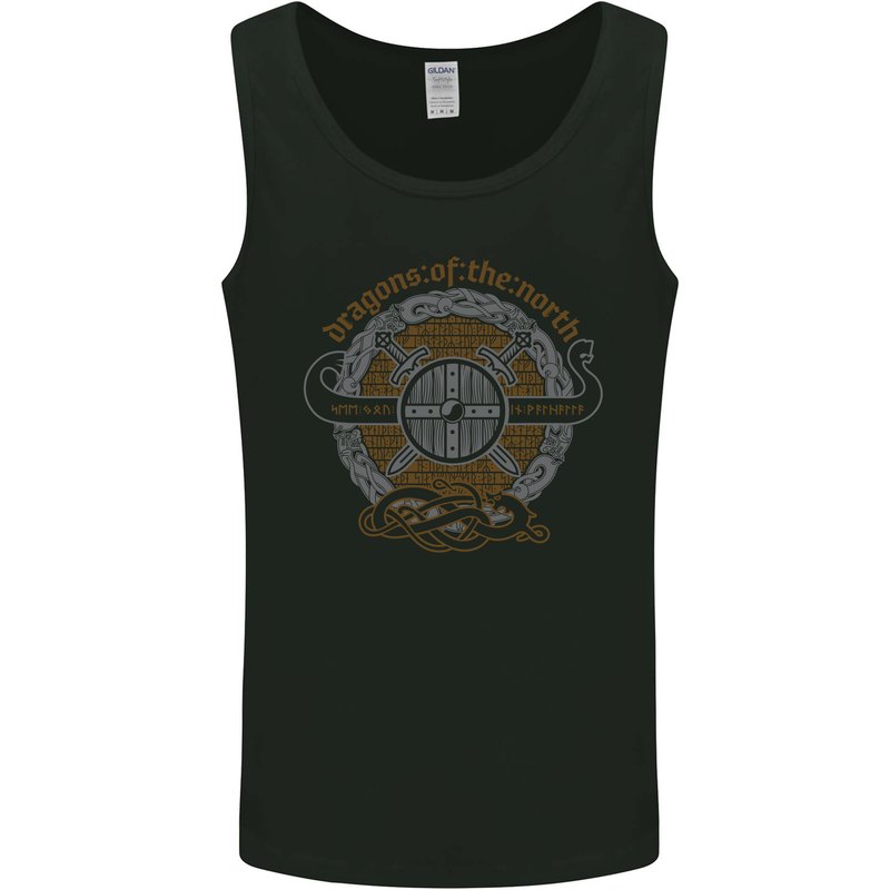 Dragons North Viking Valhalla Thor Odin Mens Vest Tank Top Black