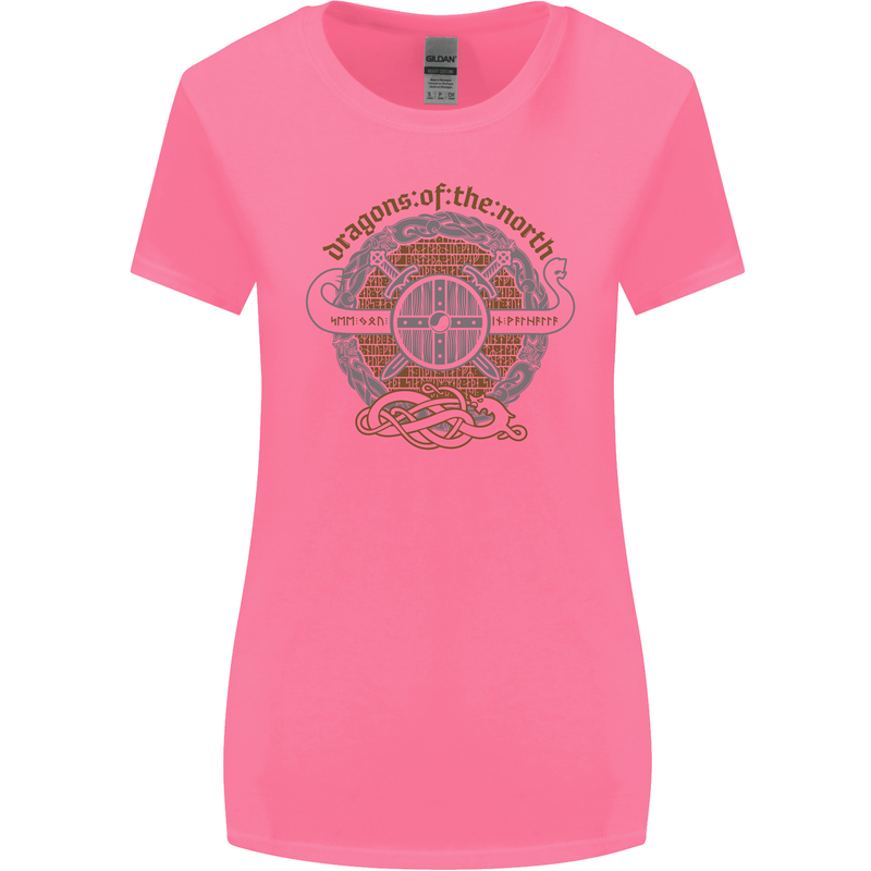 Dragons North Viking Valhalla Thor Odin Womens Wider Cut T-Shirt Azalea