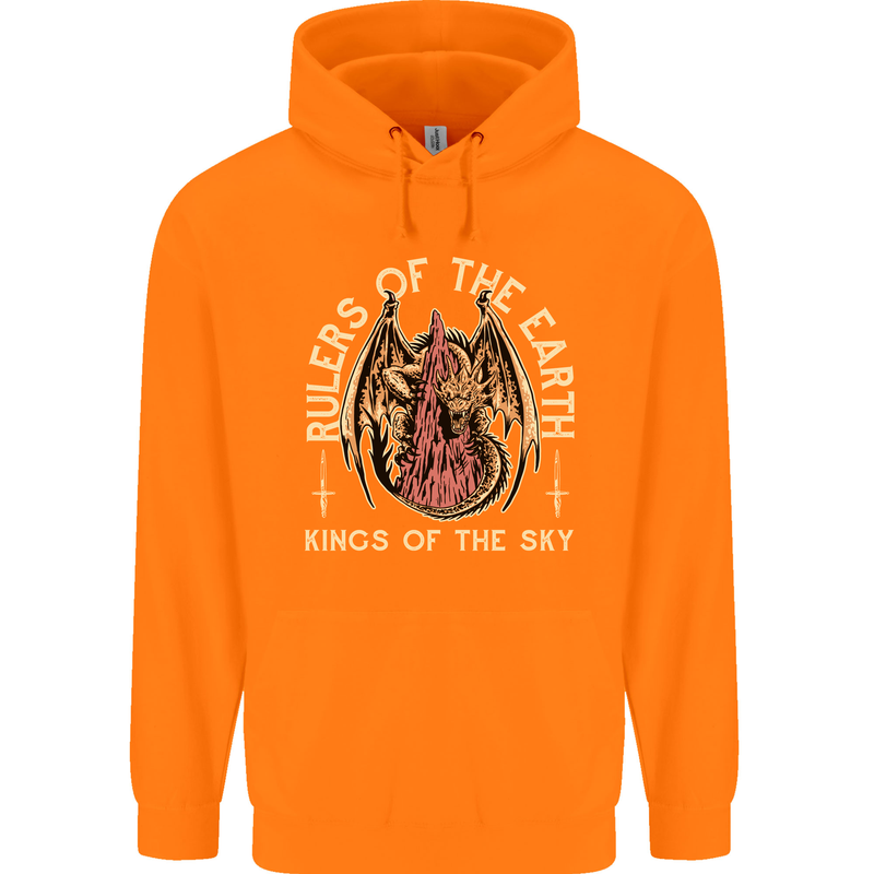 Dragons Rulers of the Earth Fantasy RPG Childrens Kids Hoodie Orange