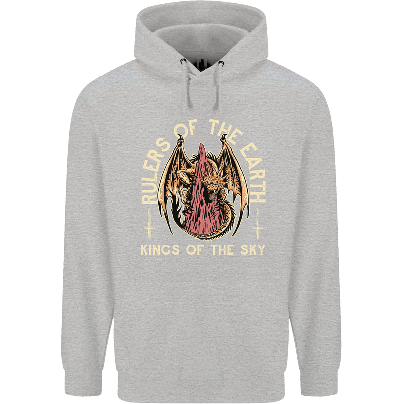 Dragons Rulers of the Earth Fantasy RPG Childrens Kids Hoodie Sports Grey
