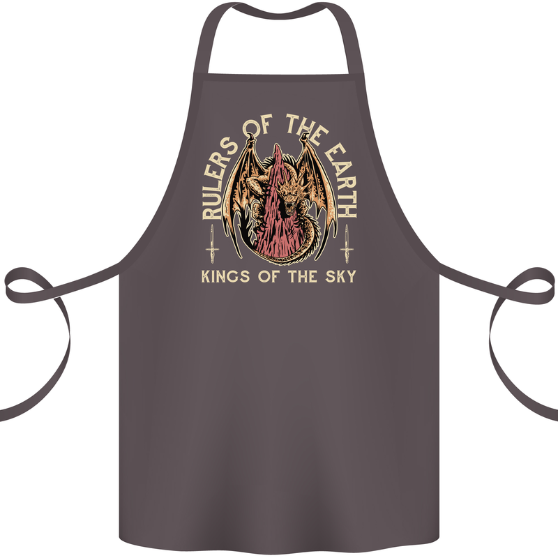 Dragons Rulers of the Earth Fantasy RPG Cotton Apron 100% Organic Dark Grey