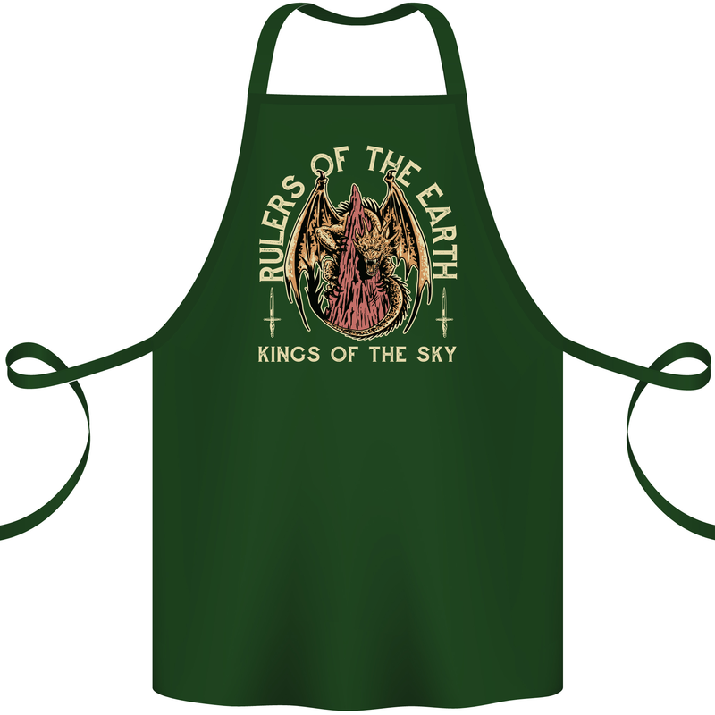 Dragons Rulers of the Earth Fantasy RPG Cotton Apron 100% Organic Forest Green