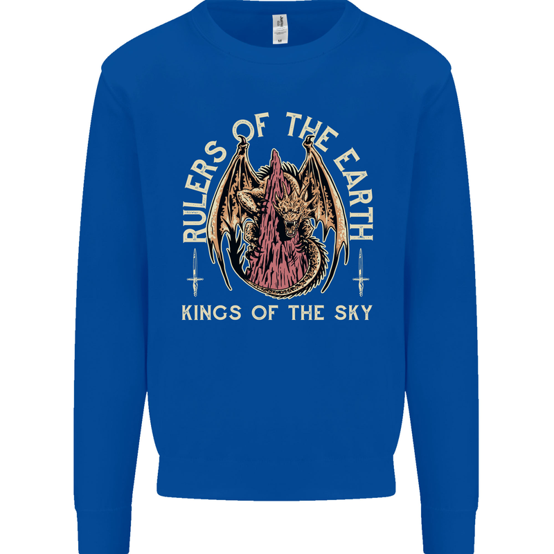 Dragons Rulers of the Earth Fantasy RPG Mens Sweatshirt Jumper Royal Blue
