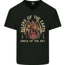 Dragons Rulers of the Earth Fantasy RPG Mens V-Neck Cotton T-Shirt Black