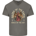 Dragons Rulers of the Earth Fantasy RPG Mens V-Neck Cotton T-Shirt Charcoal