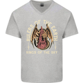 Dragons Rulers of the Earth Fantasy RPG Mens V-Neck Cotton T-Shirt Sports Grey
