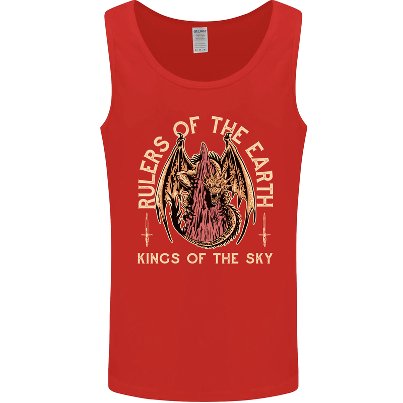 Dragons Rulers of the Earth Fantasy RPG Mens Vest Tank Top Red