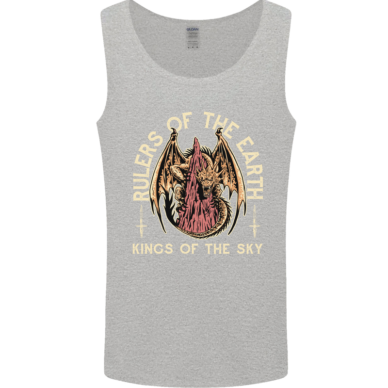 Dragons Rulers of the Earth Fantasy RPG Mens Vest Tank Top Sports Grey