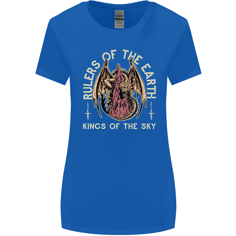 Dragons Rulers of the Earth Fantasy RPG Womens Wider Cut T-Shirt Royal Blue