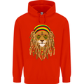 Dreadlock Rasta Lion Jamaica Jamaican Childrens Kids Hoodie Bright Red