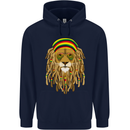 Dreadlock Rasta Lion Jamaica Jamaican Childrens Kids Hoodie Navy Blue