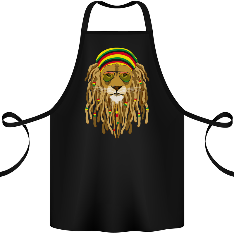 Dreadlock Rasta Lion Jamaica Jamaican Cotton Apron 100% Organic Black