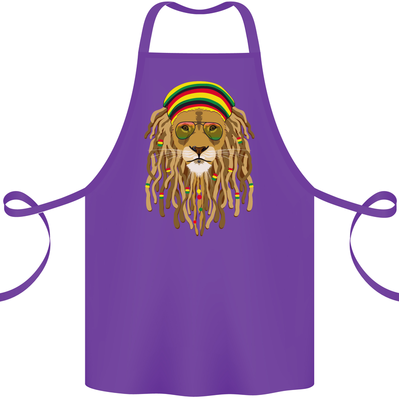 Dreadlock Rasta Lion Jamaica Jamaican Cotton Apron 100% Organic Purple