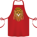 Dreadlock Rasta Lion Jamaica Jamaican Cotton Apron 100% Organic Red